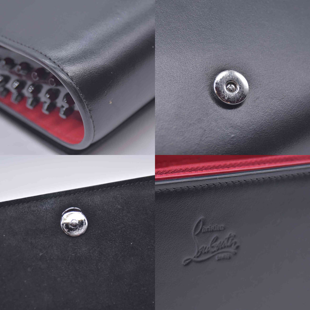 $1590 Christian Louboutin Paloma black sequin clutch