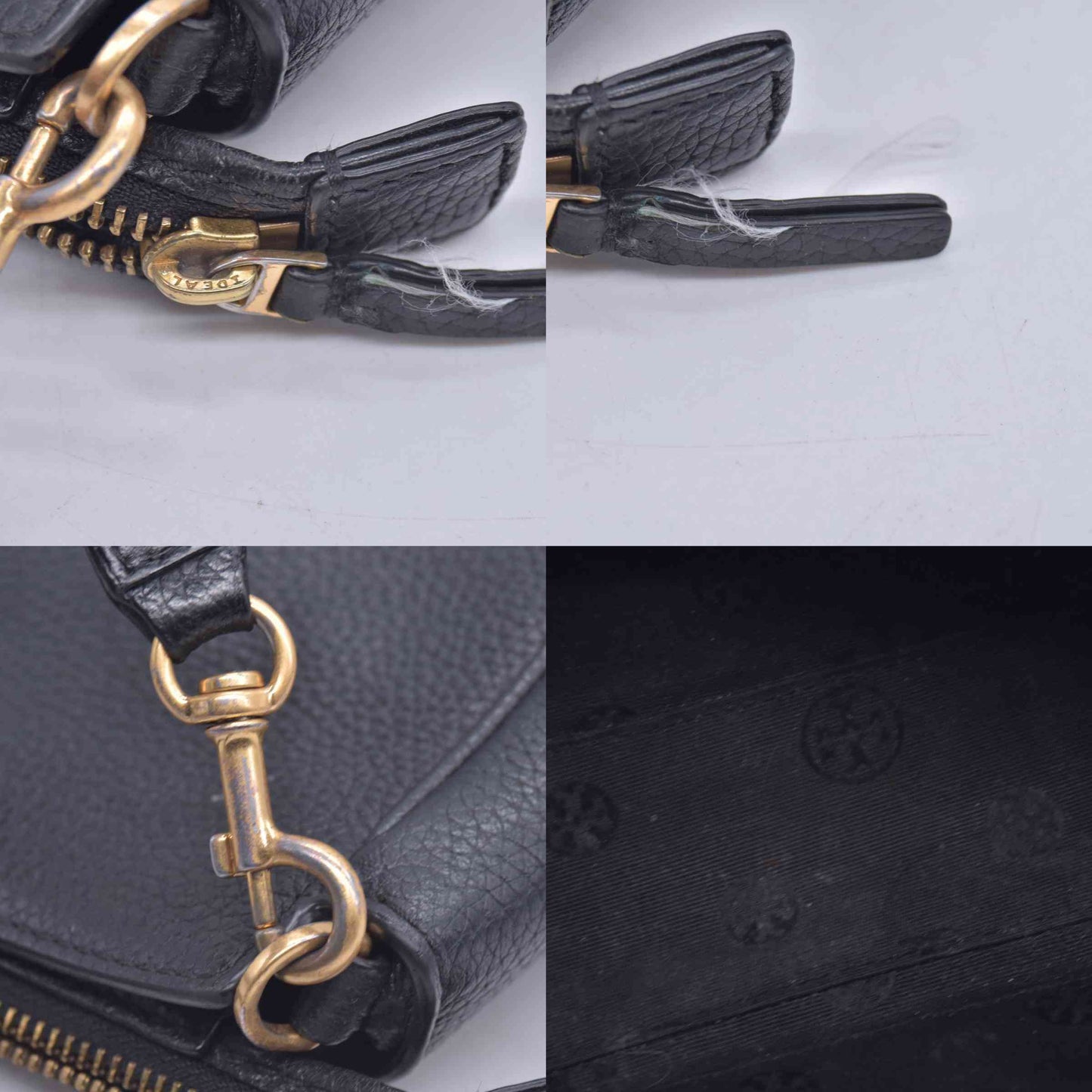 $200 $250 Bundle Tory Burch Leather Essentials Pink Saffiano Zip Pouch & Black Pebbled Zip Crossbody CONSIGNMENT