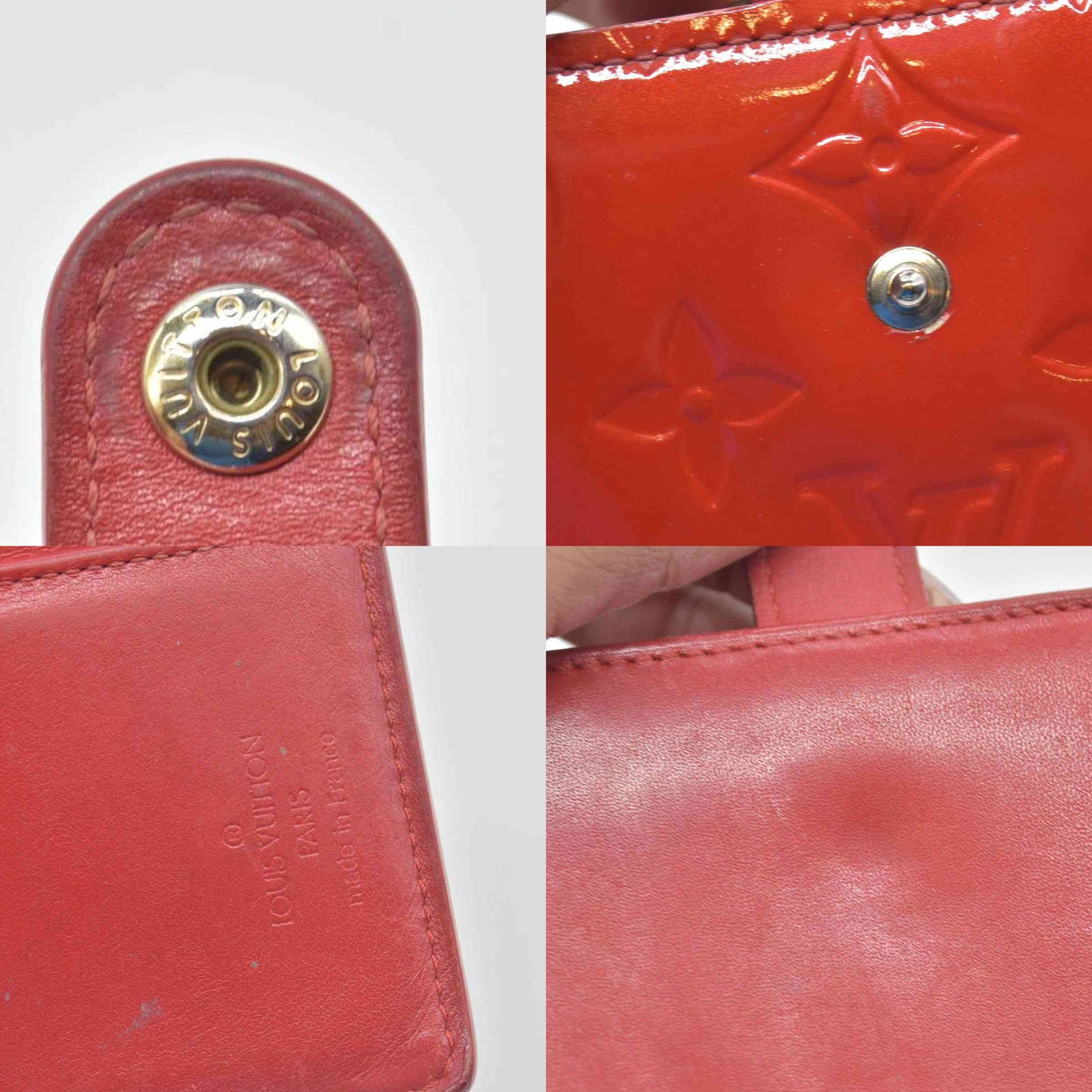 $935 Louis Vuitton 2005 Monogram Vernis French Kisslock Purse Wallet