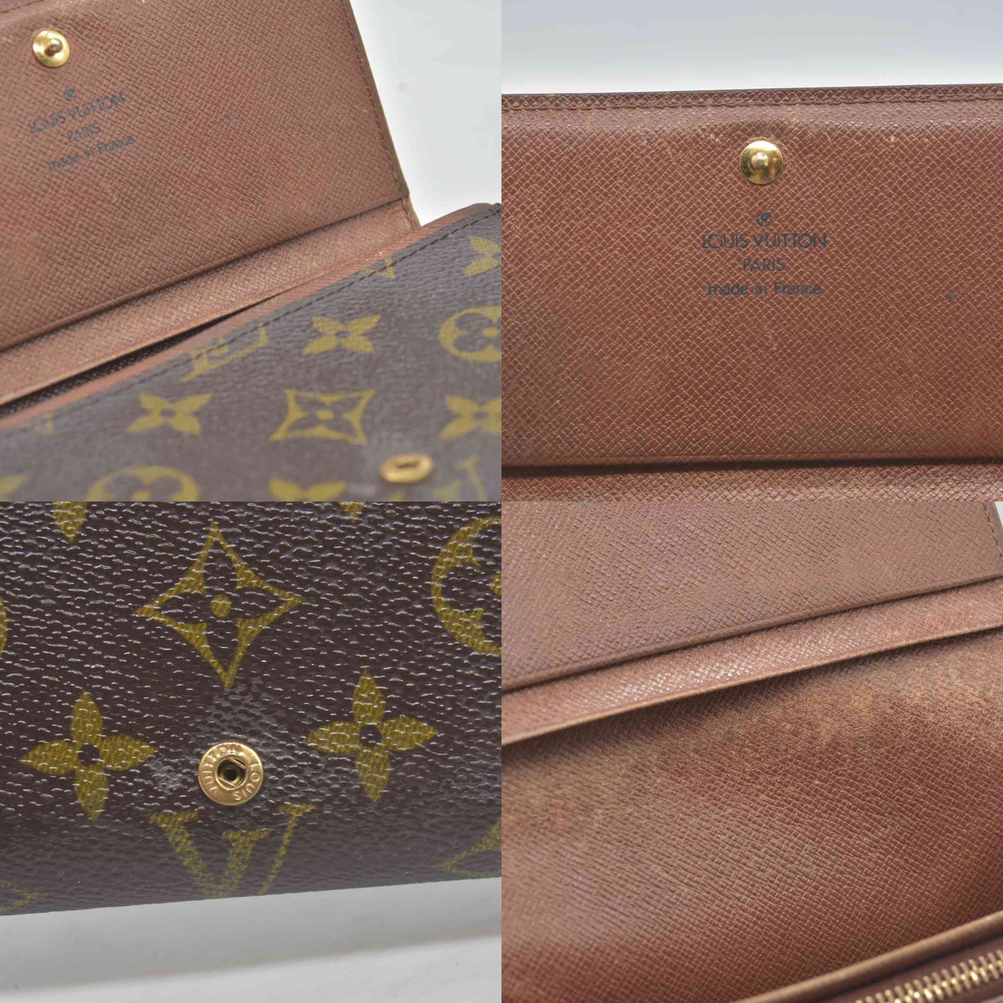 $560 1995 Louis Vuitton Monogram Porte-Monnaie Tresor Wallet RA0965