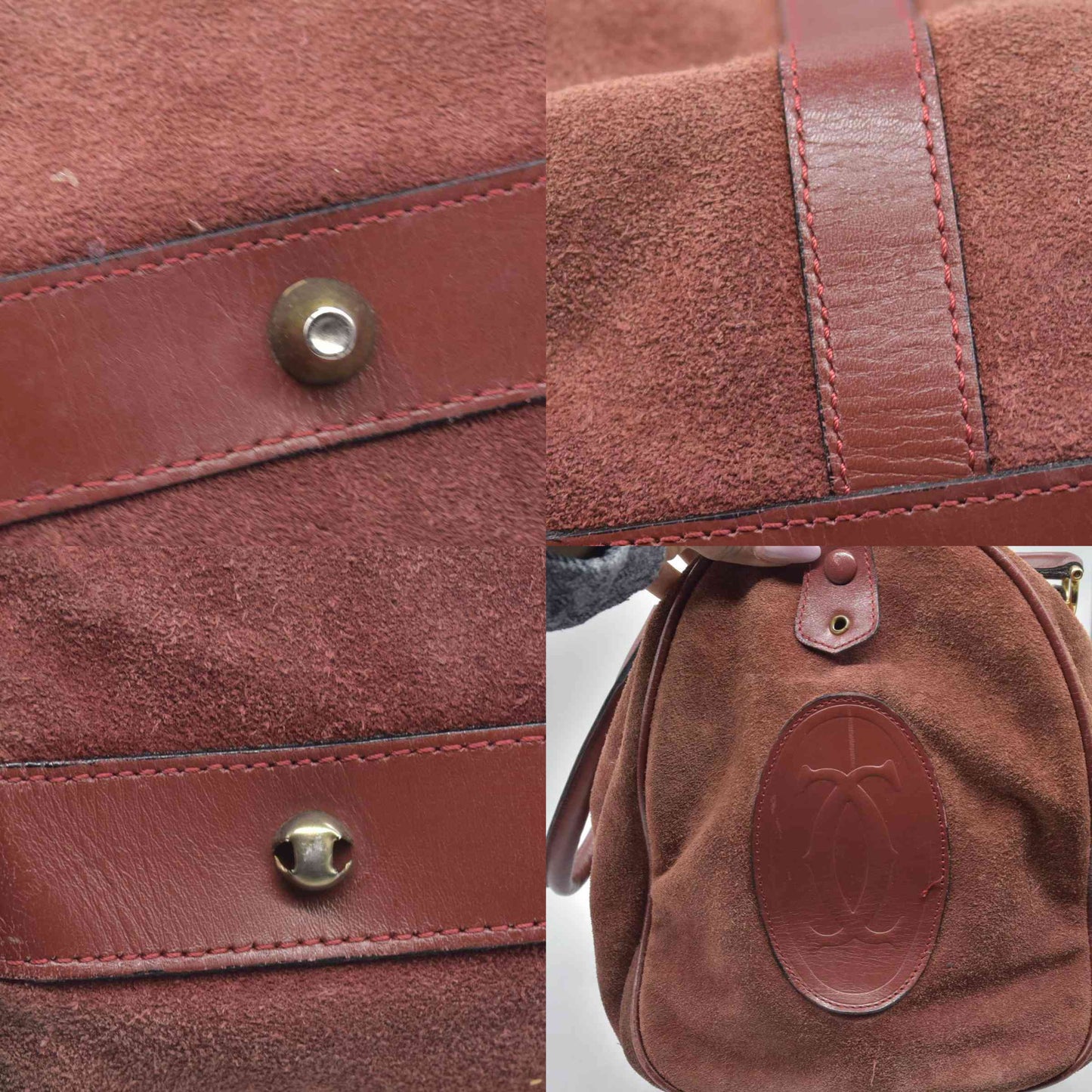 $3800 Cartier Suede Boston Bag Consignment