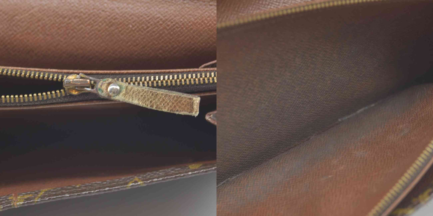 $775 1988 Louis Vuitton Monogram Long Sarah Wallet Brown 884AN