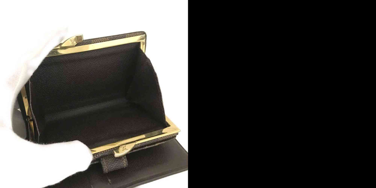 $750 2002 Louis Vuitton Damier Porte Monnaie Billets Viennois Bifold Wallet MI0062