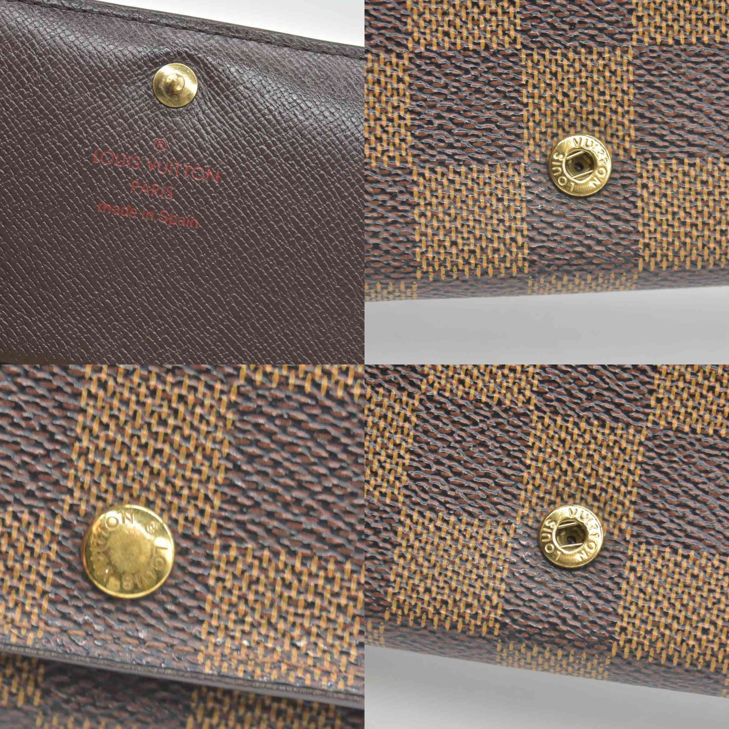 $550 2001 Louis Vuitton Damier Ebene Porte-Monnaie Tresor Wallet CA1001 CONSIGNMENT