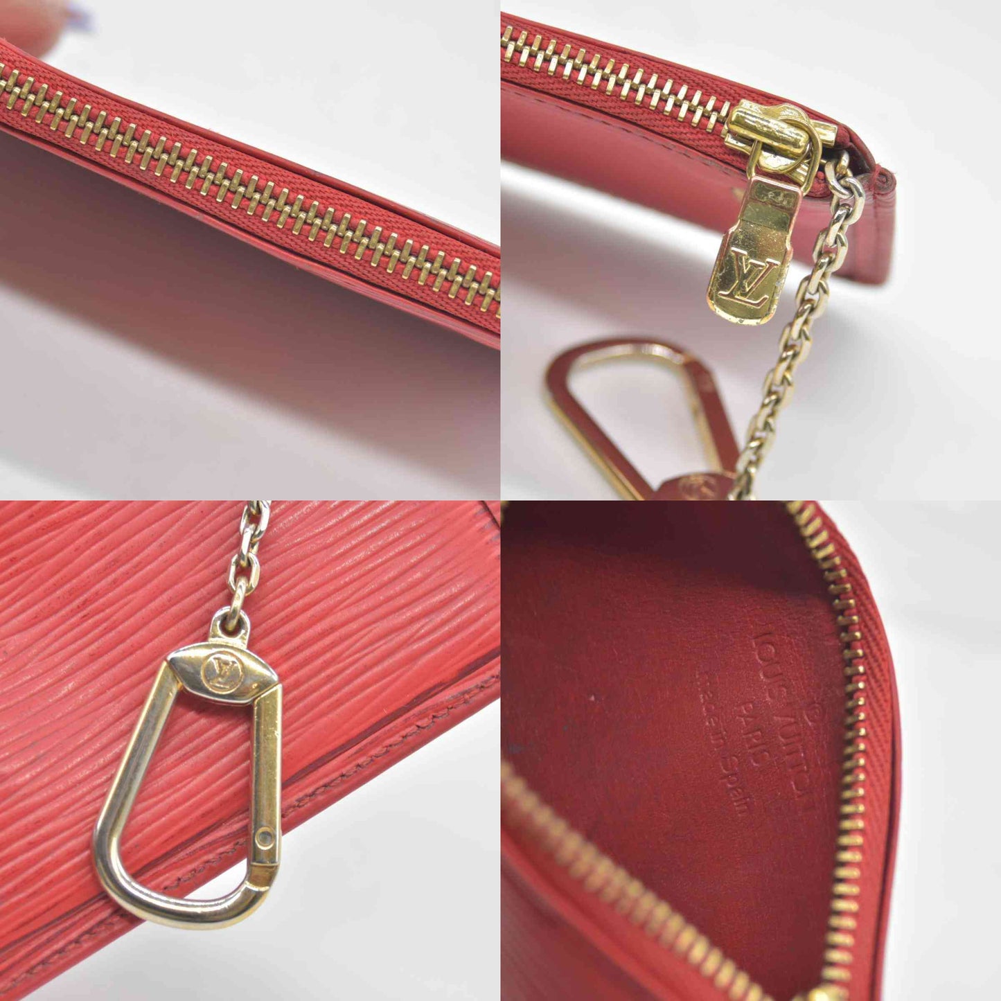 $430 Louis Vuitton Red Epi Leather Pochette Cles Key and Change Holder CONSIGNMENT