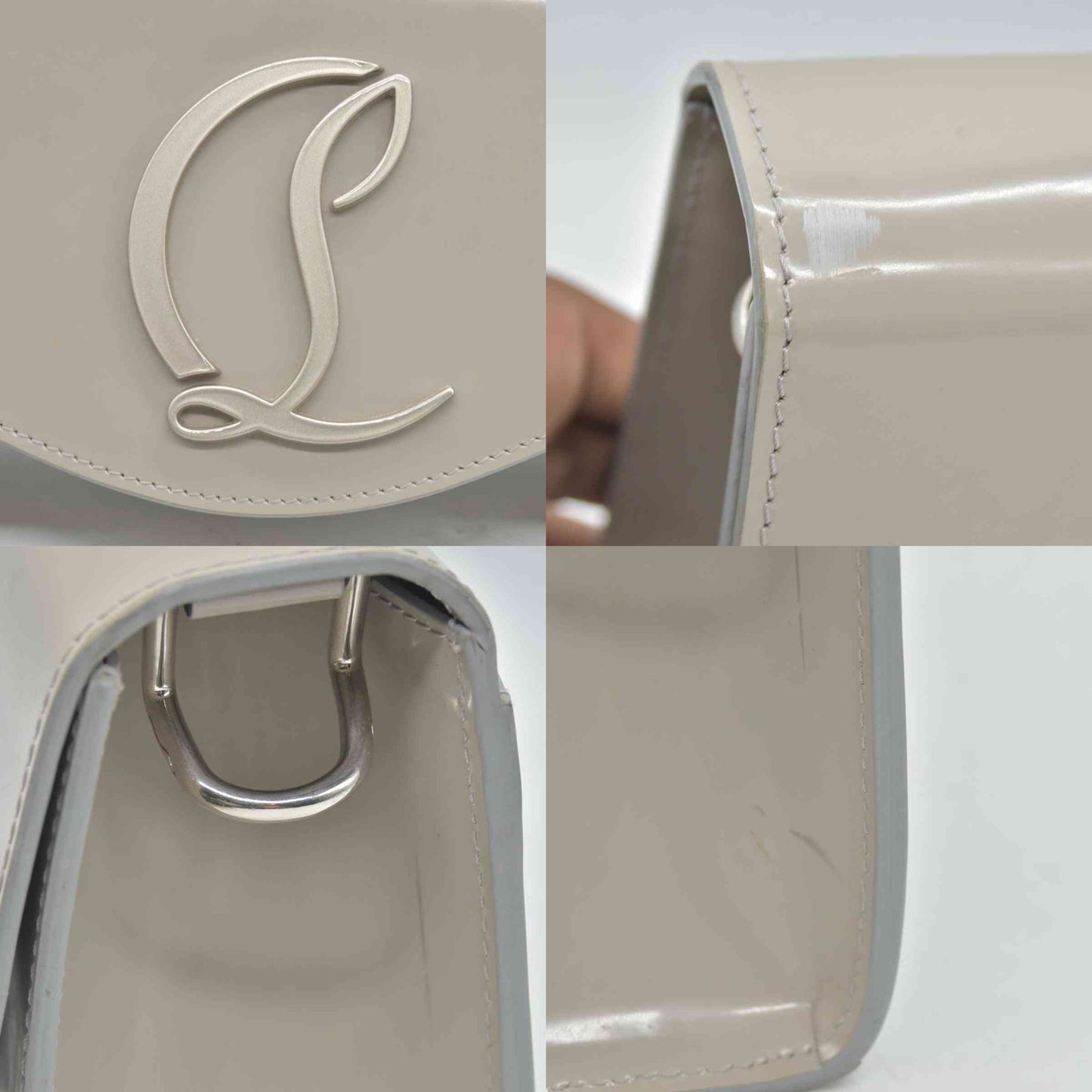 $2090 Christian Louboutin LOUBI54 CL Leather Shoulder Crossbody Bag Clutch Goose