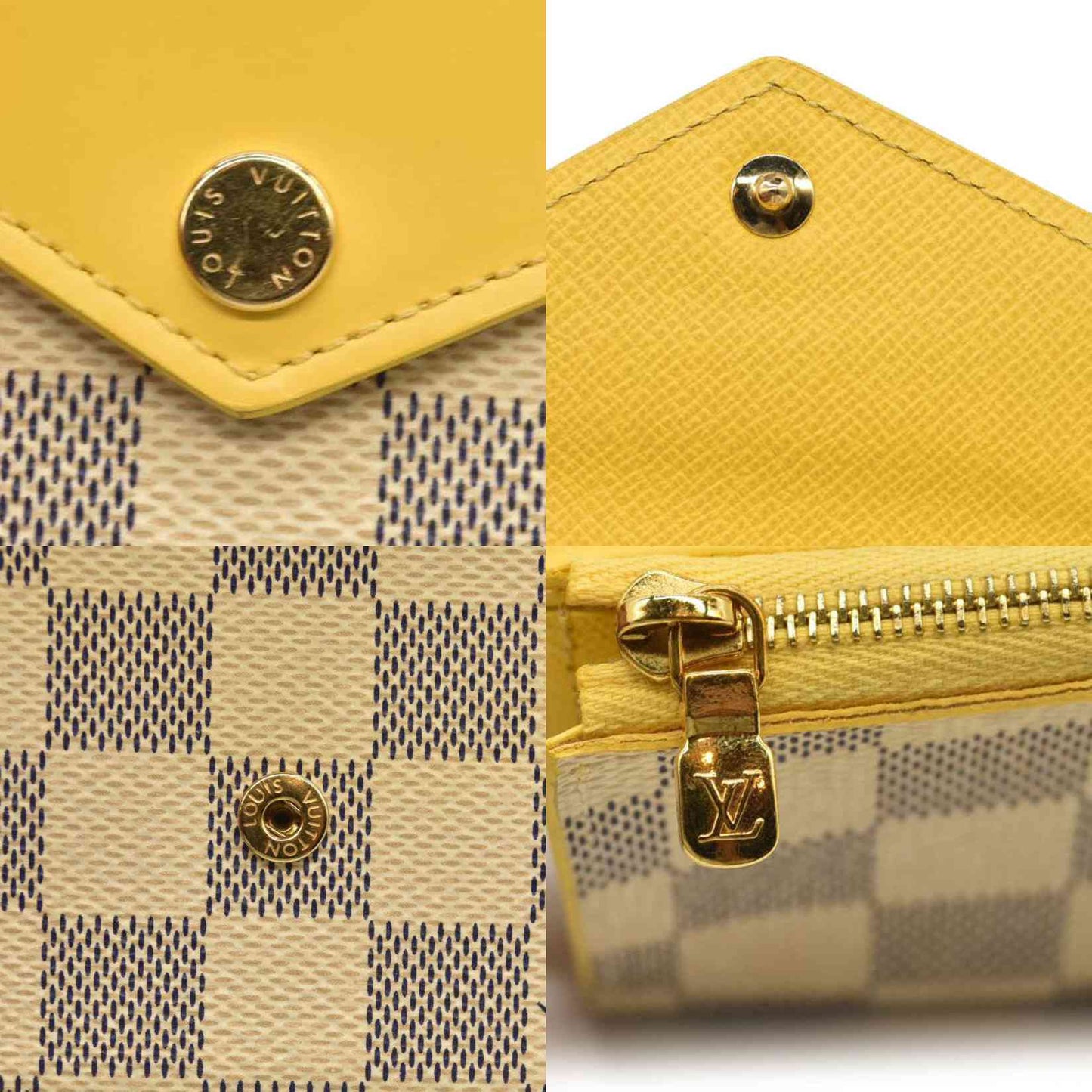 LOUIS VUITTON Damier Azur Zoe Wallet Pineapple  MI1179