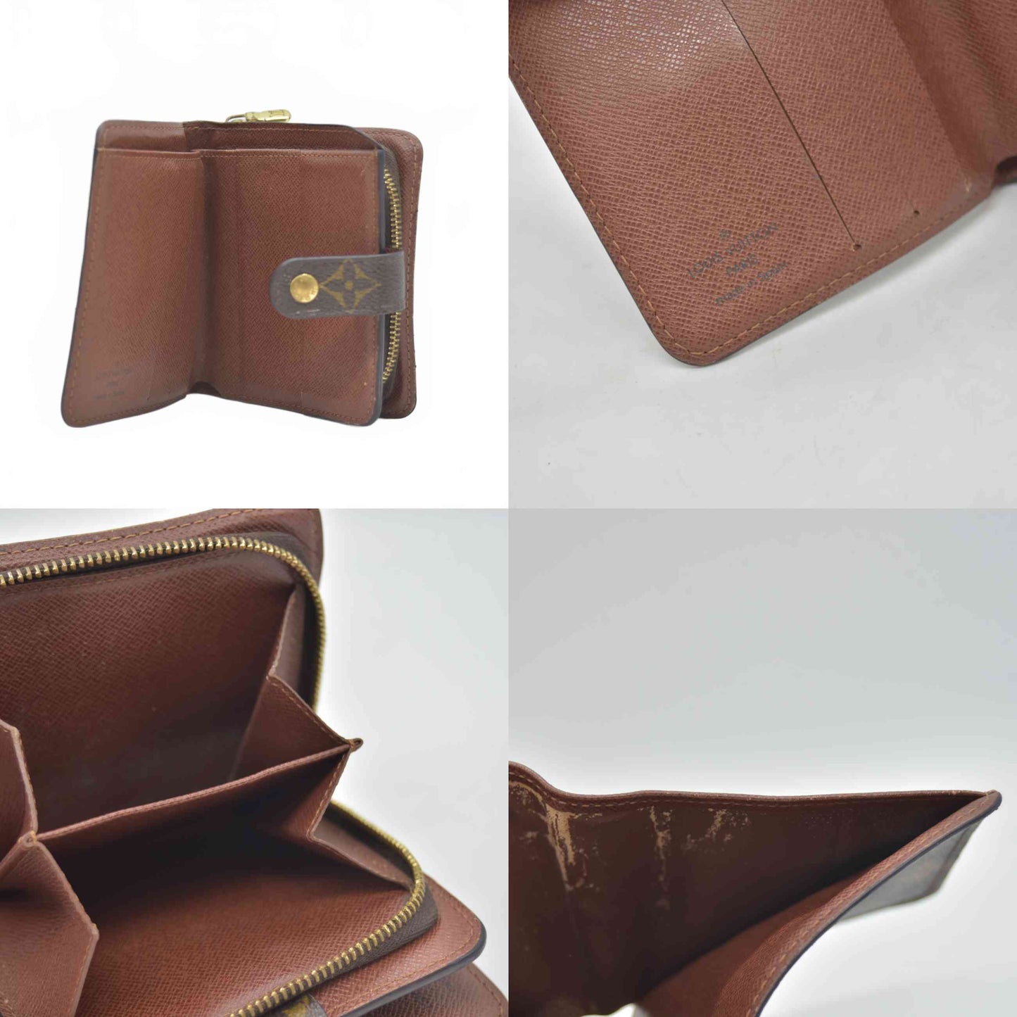 $590 2000 Louis Vuitton Monogram Compact Zippe Zipped Wallet CA0090 CONSIGNMENT