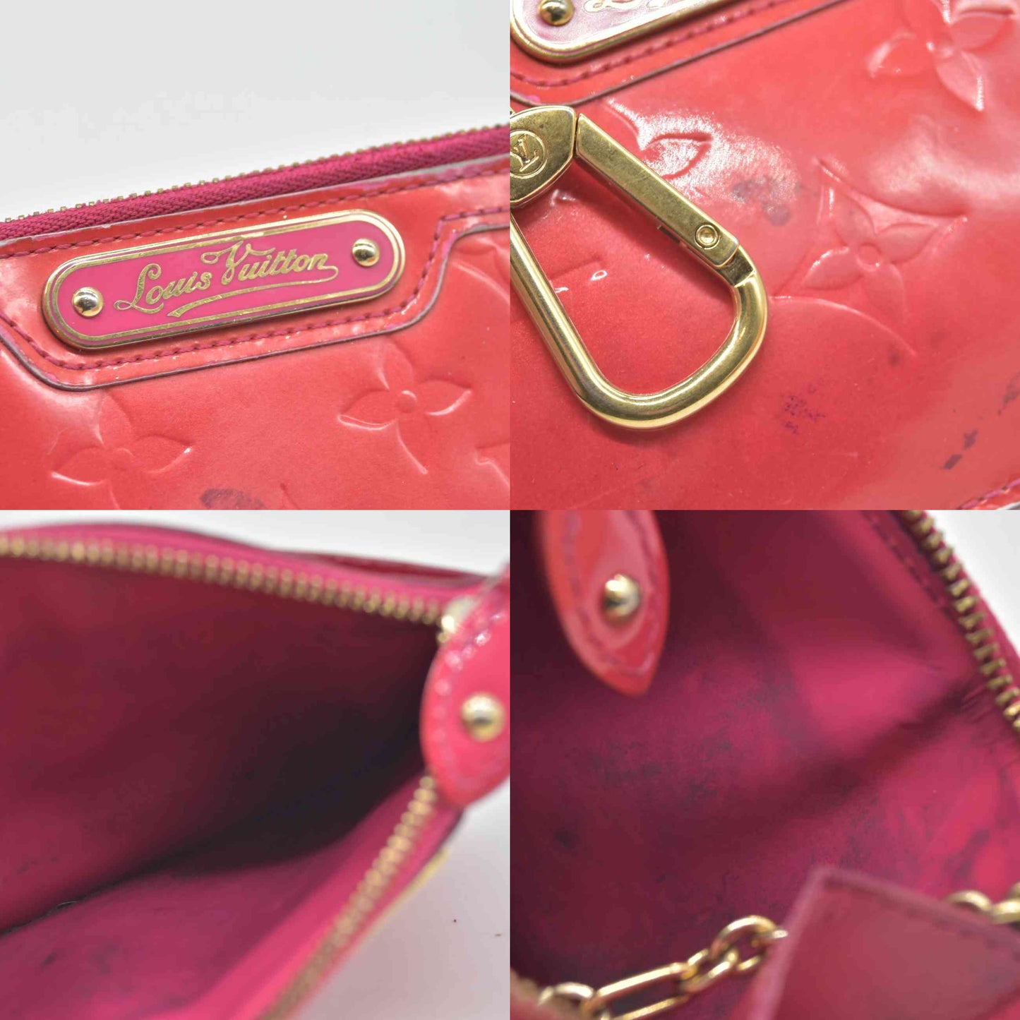 $540 2008 Louis Vuitton Monogram Vernis Pochette Cles NM Wallet Coin Purse CA5008