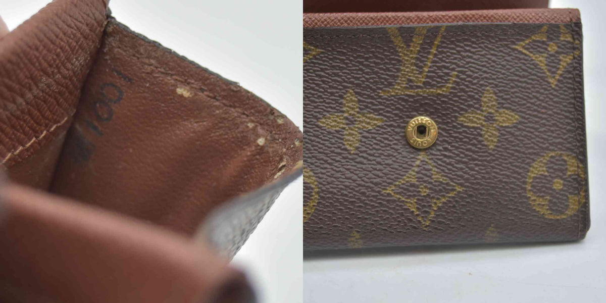 $440 2001 Louis Vuitton Monogram Porte-Monnaie Plat Coin Purse MI1001