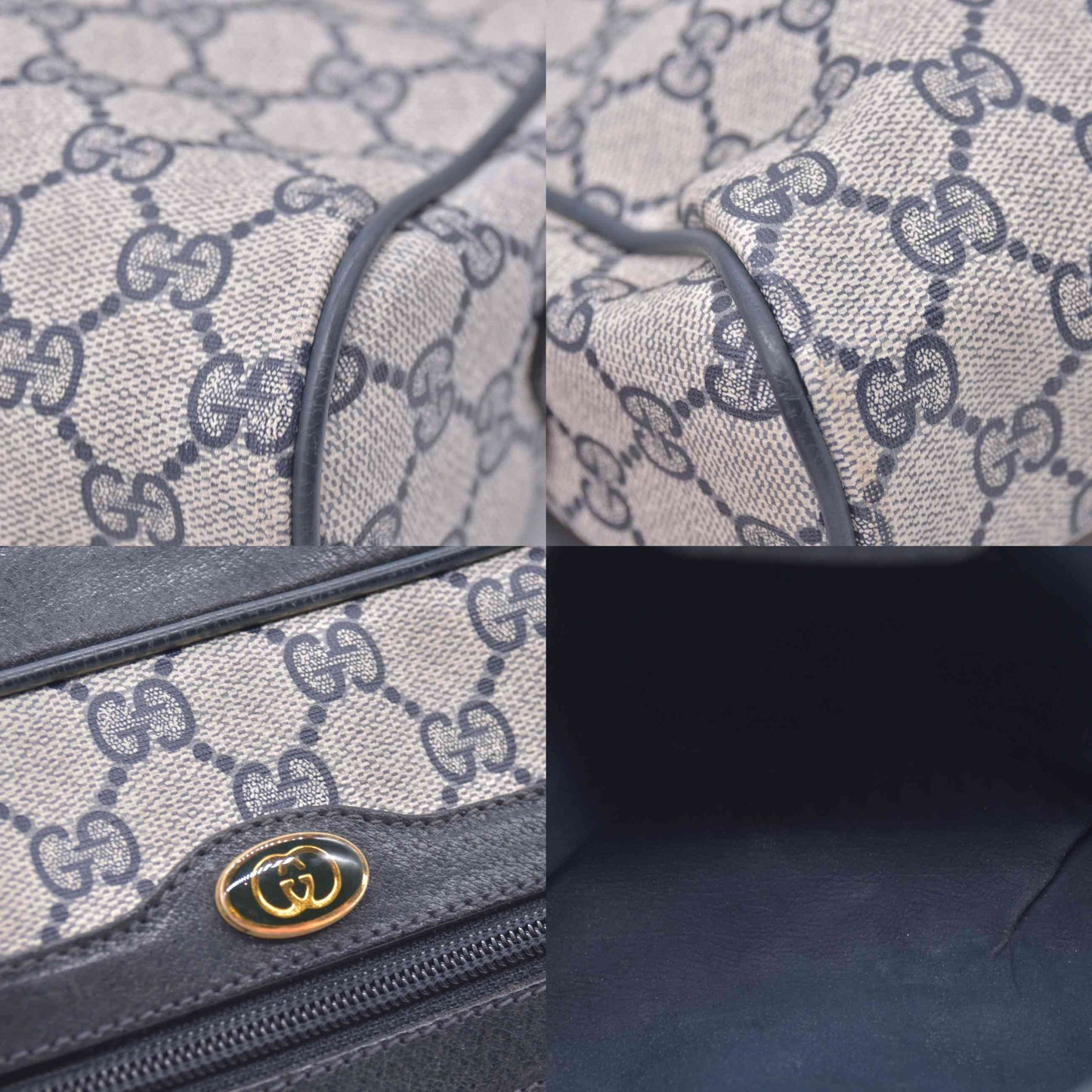 $1100 Gucci Vintage Ophidia Shoulder Bag GG Canvas Small Blue
