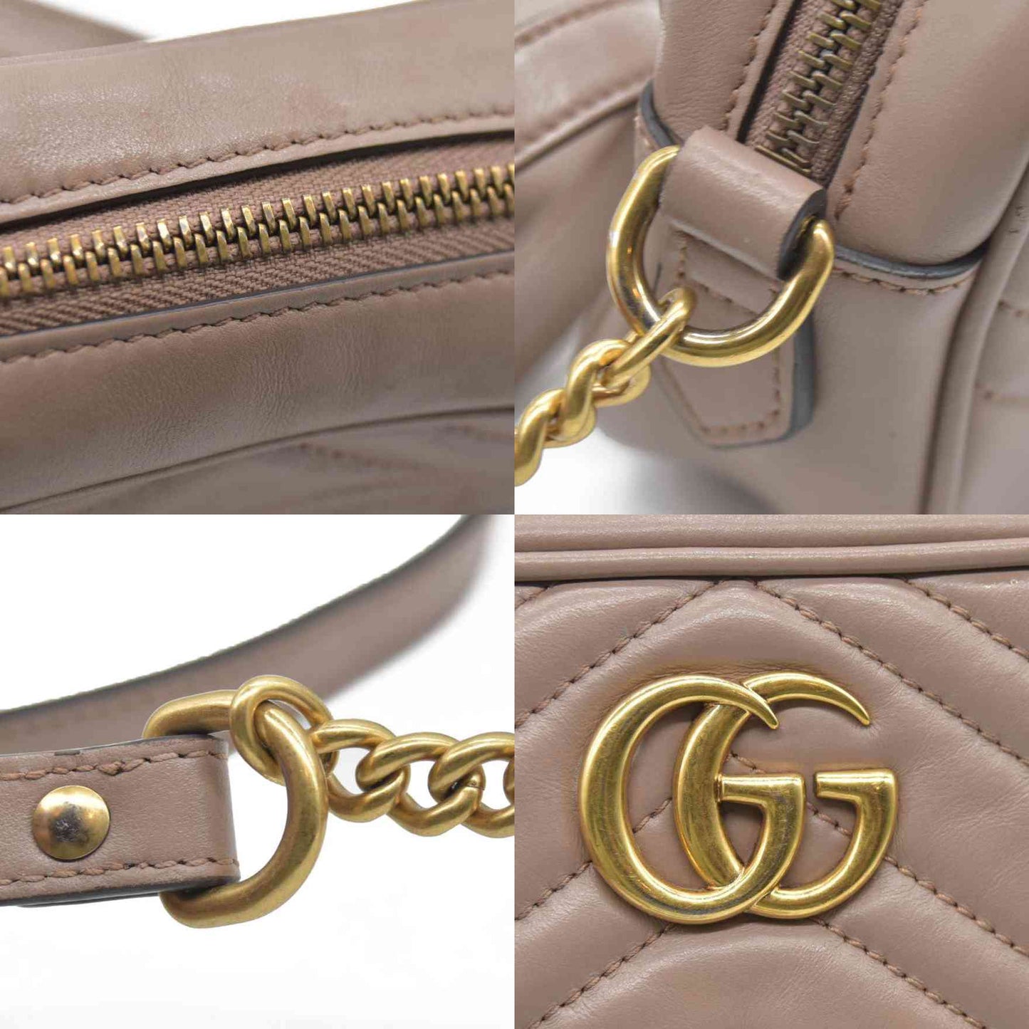 $1800 GUCCI Mini Marmont Porcelain Rose Camera Bag Crossbody