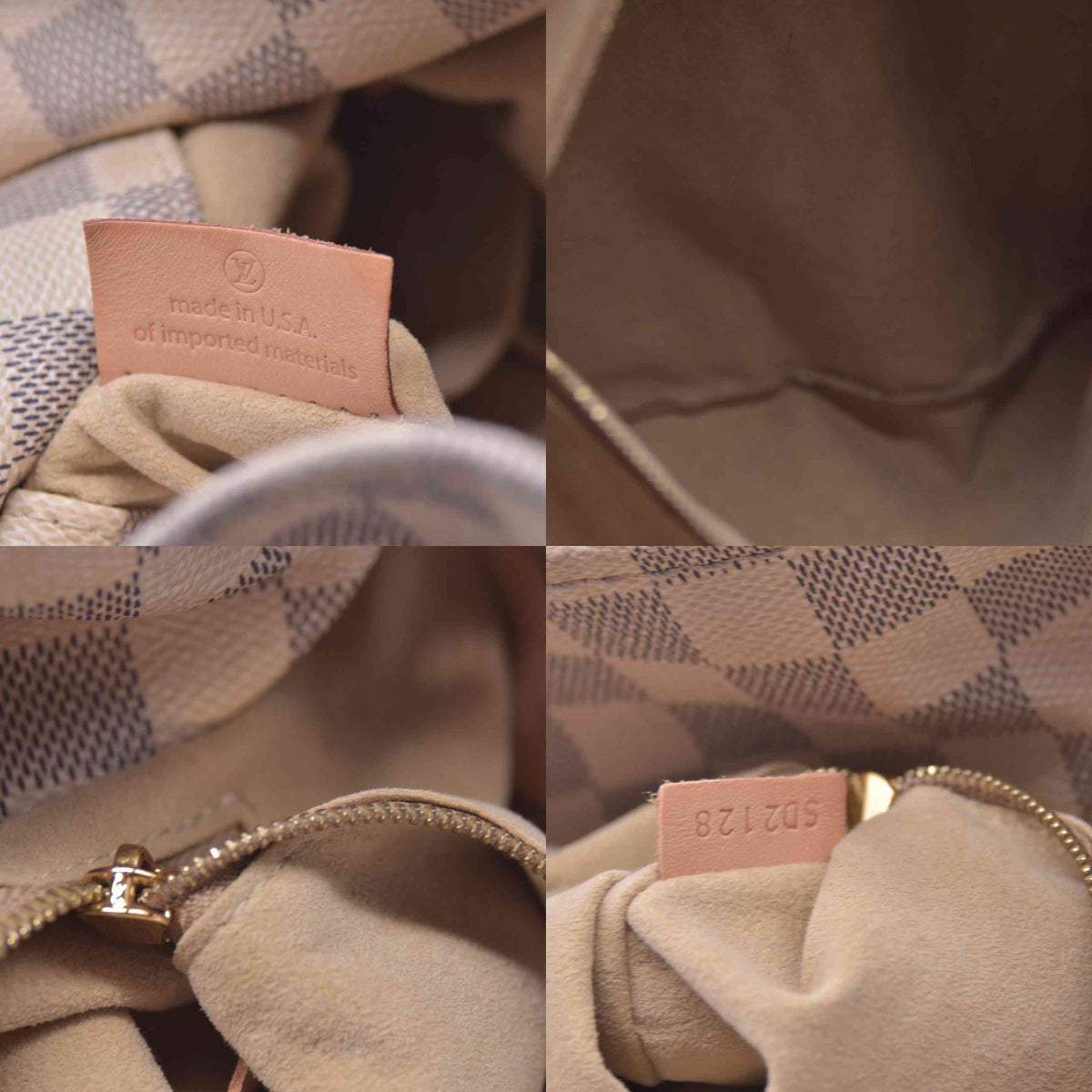 $2500 2018 USA Louis Vuitton Damier Azur Artsy MM Hobo Shoulder Bag with Charm 10021293 SD2128