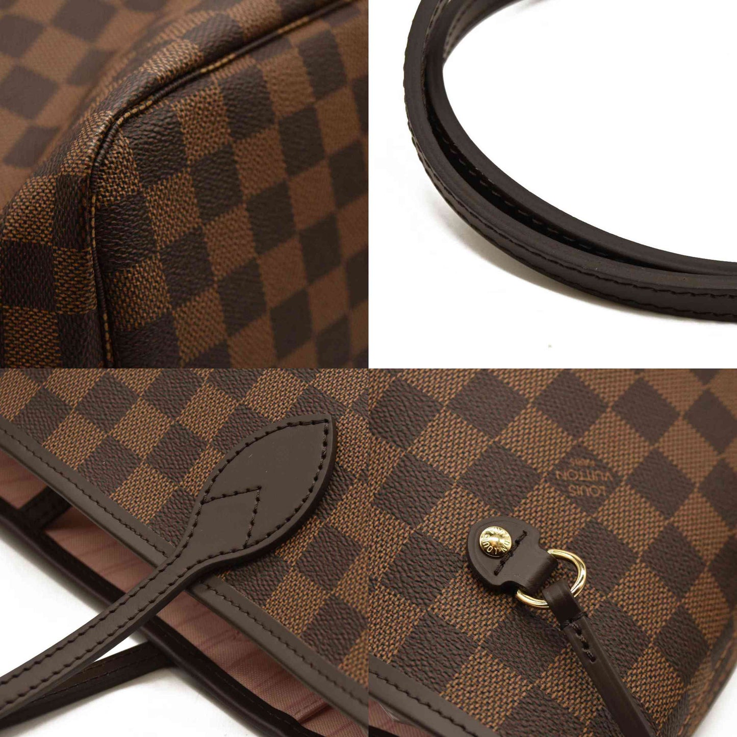 Louis Vuitton  Damier Ebene Neo Neverfull MM Rose Ballerine RFID