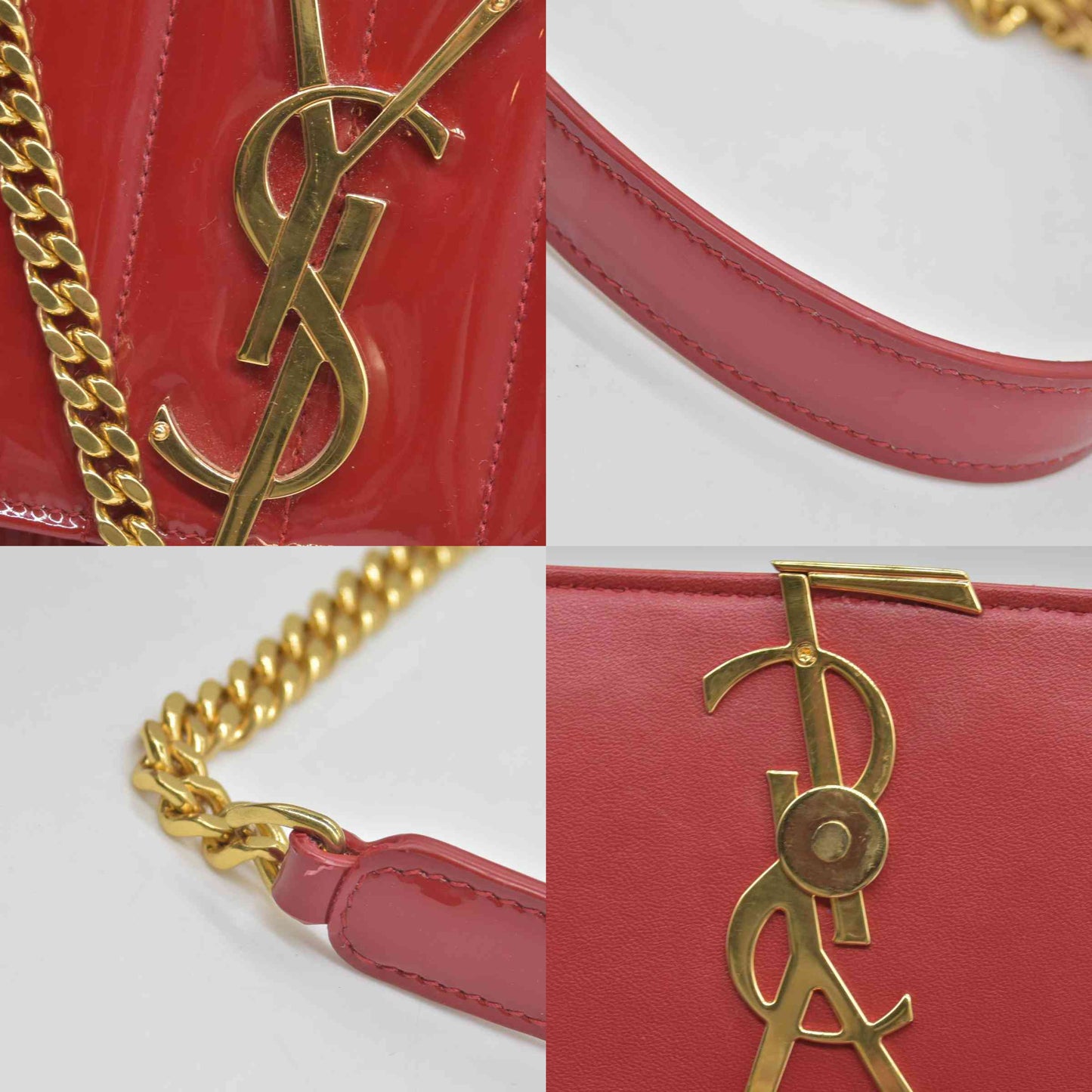 $1950 Saint Laurent  Patent Leather Patent Vicky Crossbody