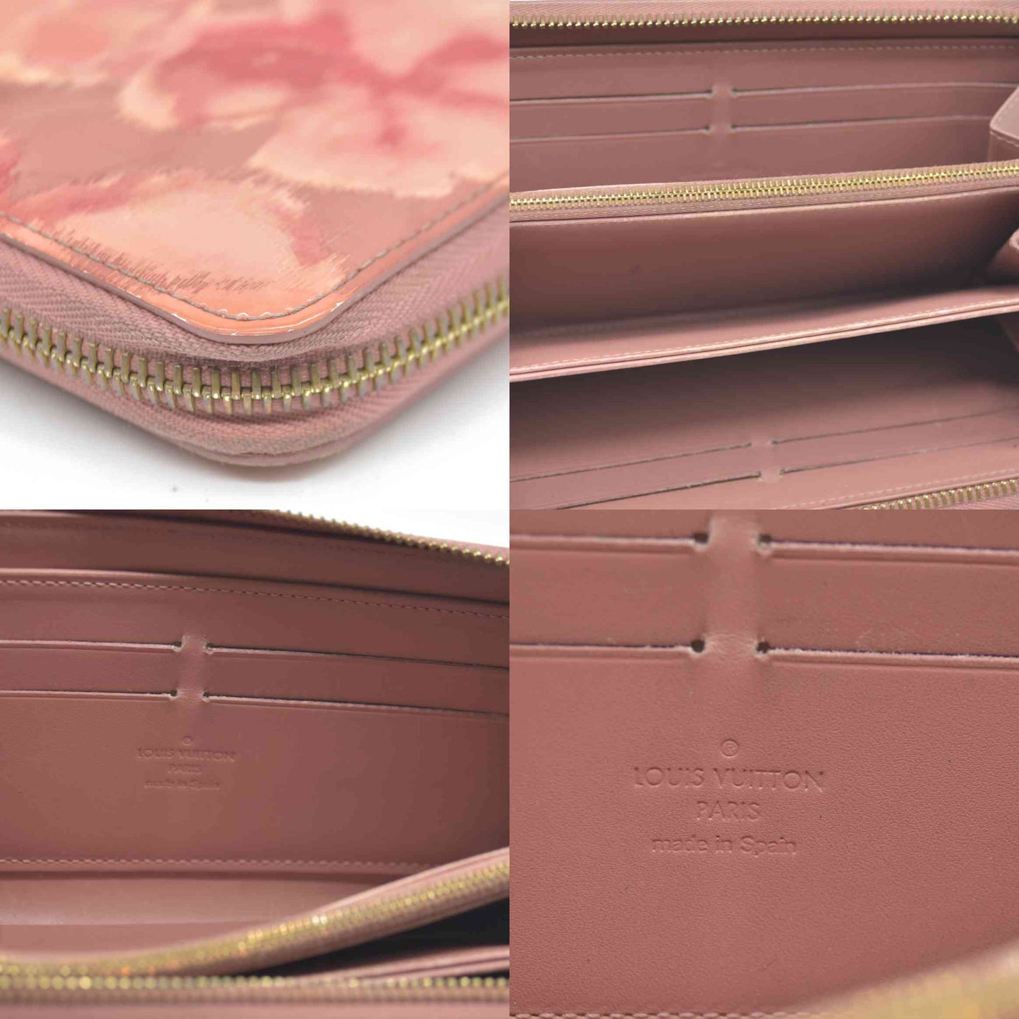 $1120 Louis Vuitton Vernis Ikat Zippy Wallet Rose Velours 2013 CA0133