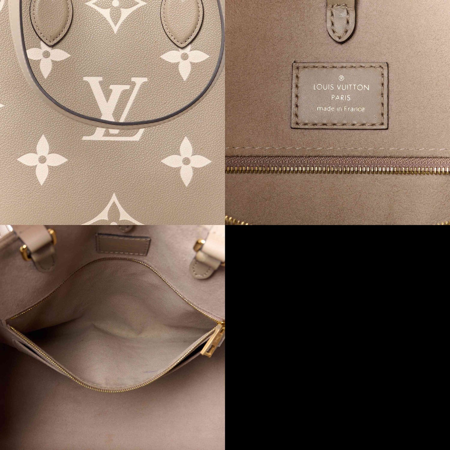 Louis Vuitton  Empreinte Monogram Giant Onthego MM Tourterelle Creme