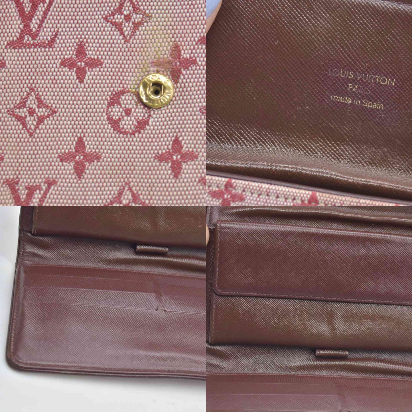 $770 LOUIS VUITTON 2002 Mini Monogram Porte Tresor International Wallet Cherry CA0072 CONSIGNMENT