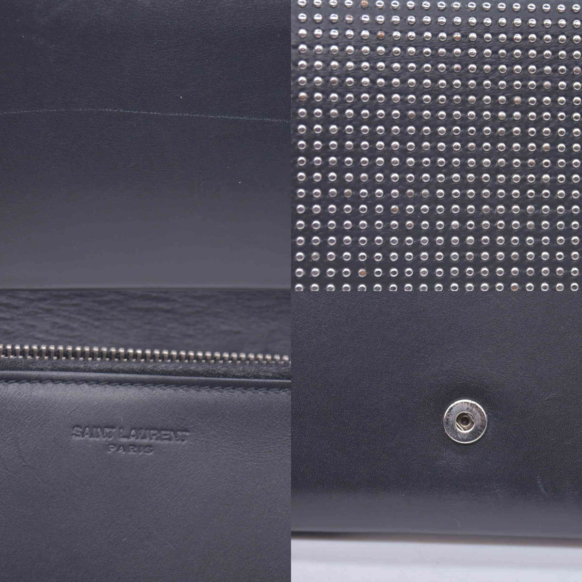$1250 Yves Saint Laurent YSL Saint Laurent Studded Long Wallet CONSIGNMENT 10020881