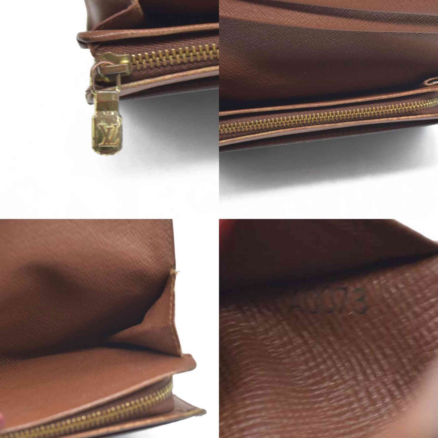 $560 Louis Vuitton  Monogram Porte-Monnaie Tresor Wallet CA0073