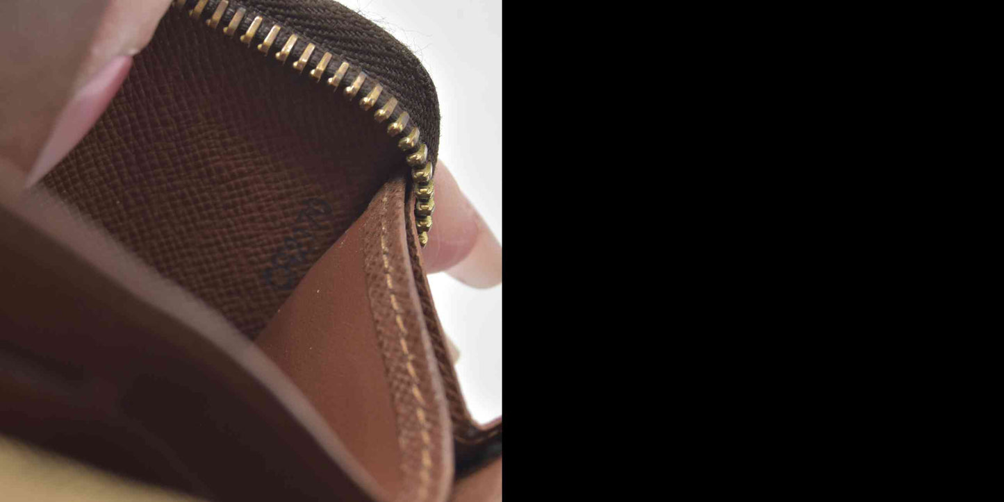 $915 2010 Louis Vuitton Monogram Zippy Zip Around Long Wallet Purse Brown CA2170