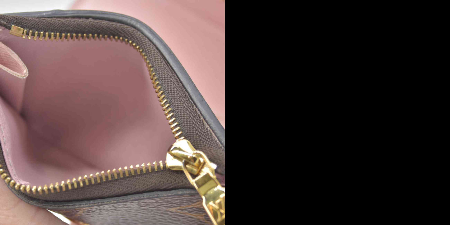 $605 2018 LOUIS VUITTON Monogram Canvas Zoe Wallet Rose Ballerine MI4108