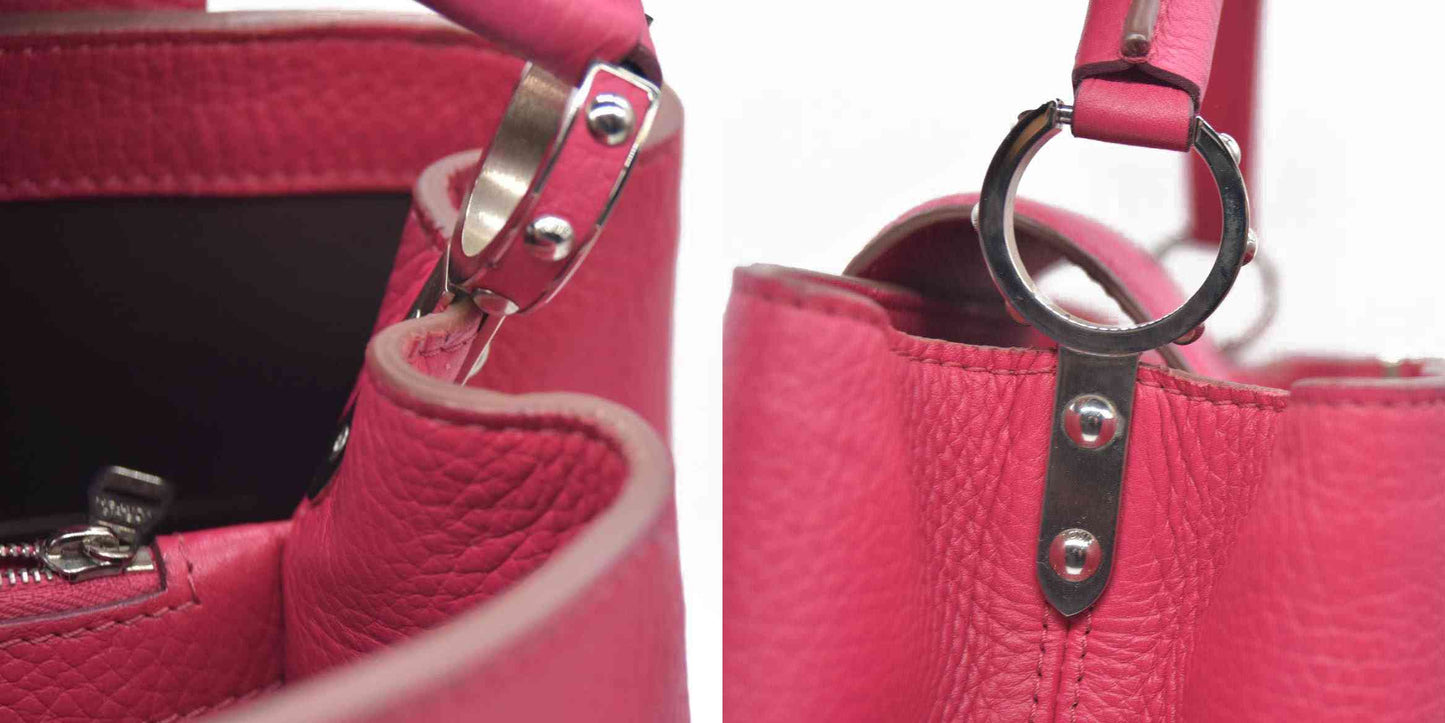 Louis Vuitton  Taurillon Capucines MM Fuchsia