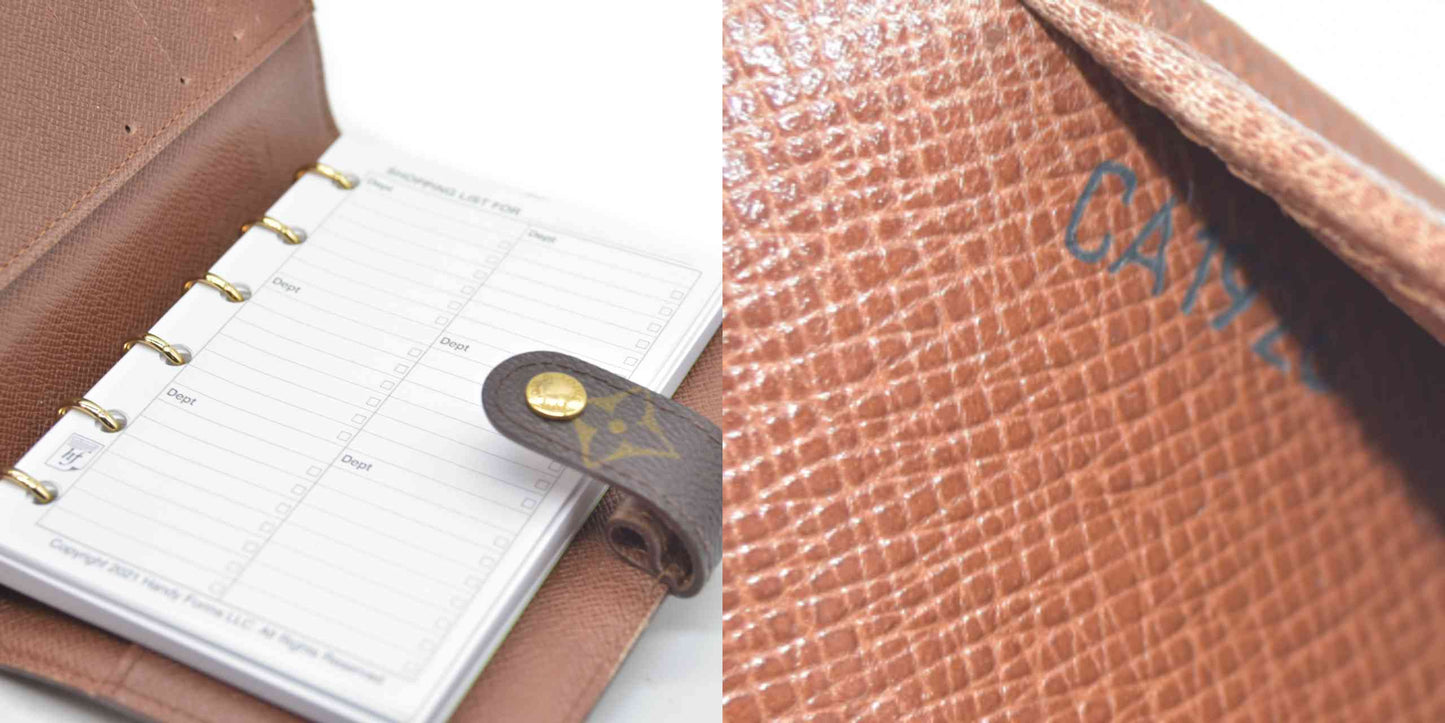 $505  Louis Vuitton Monogram Agenda PM Notebook Cover Brown CA1926 1996 CONSIGNMENT
