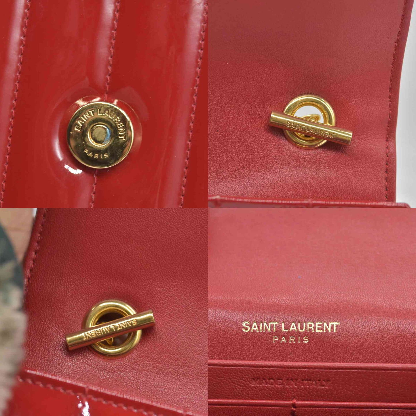 $1950 Saint Laurent  Patent Leather Patent Vicky Crossbody