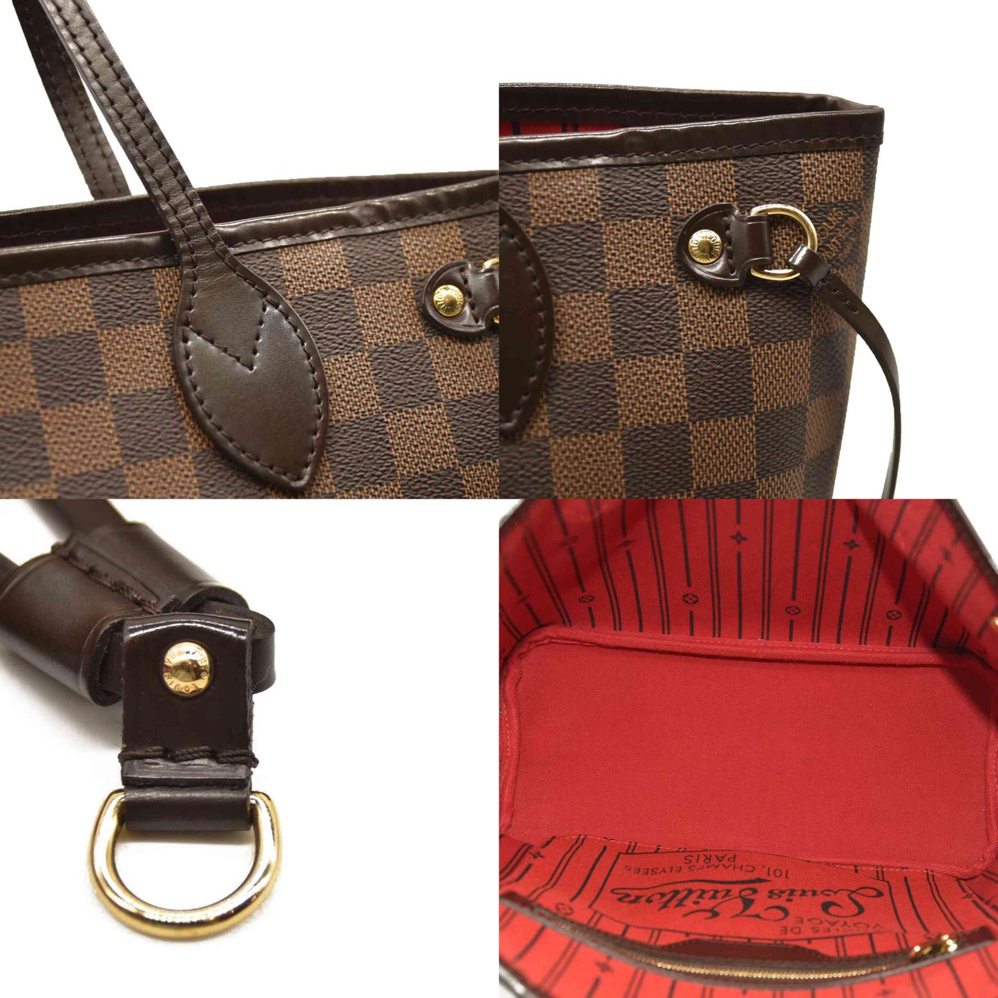 LOUIS VUITTON Damier Ebene Neverfull PM  MB1048