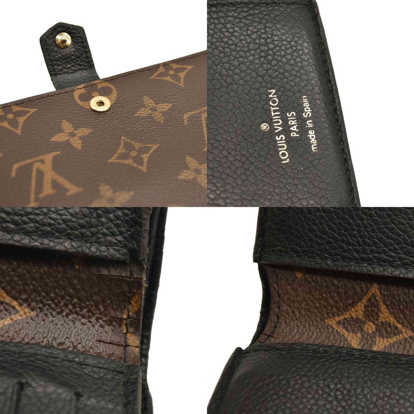 Louis Vuitton  Monogram Pallas Compact Wallet Black CA0166