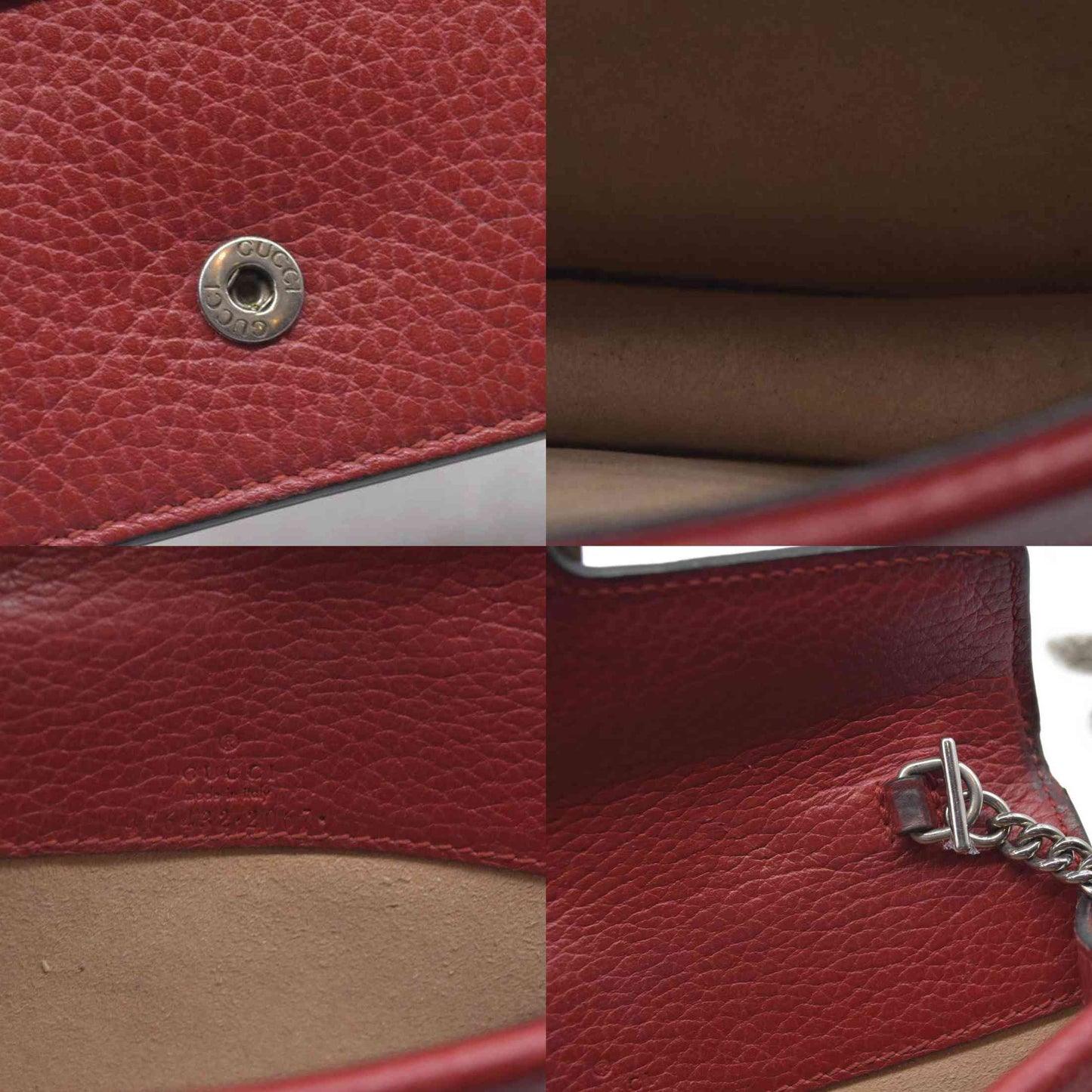 Gucci Dollar Calfskin Swarovski Crystal Small Dionysus Shoulder Bag Hibiscus Red