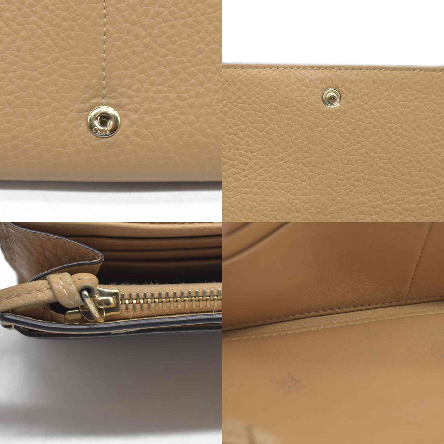 $495 Chloe Alphabet Leather Bifold Long Wallet