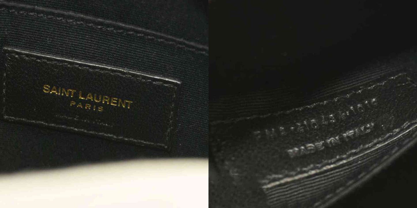 Saint Laurent  Grain De Poudre Matelasse Chevron Quilted Round Vinyle Camera Bag Crema Soft