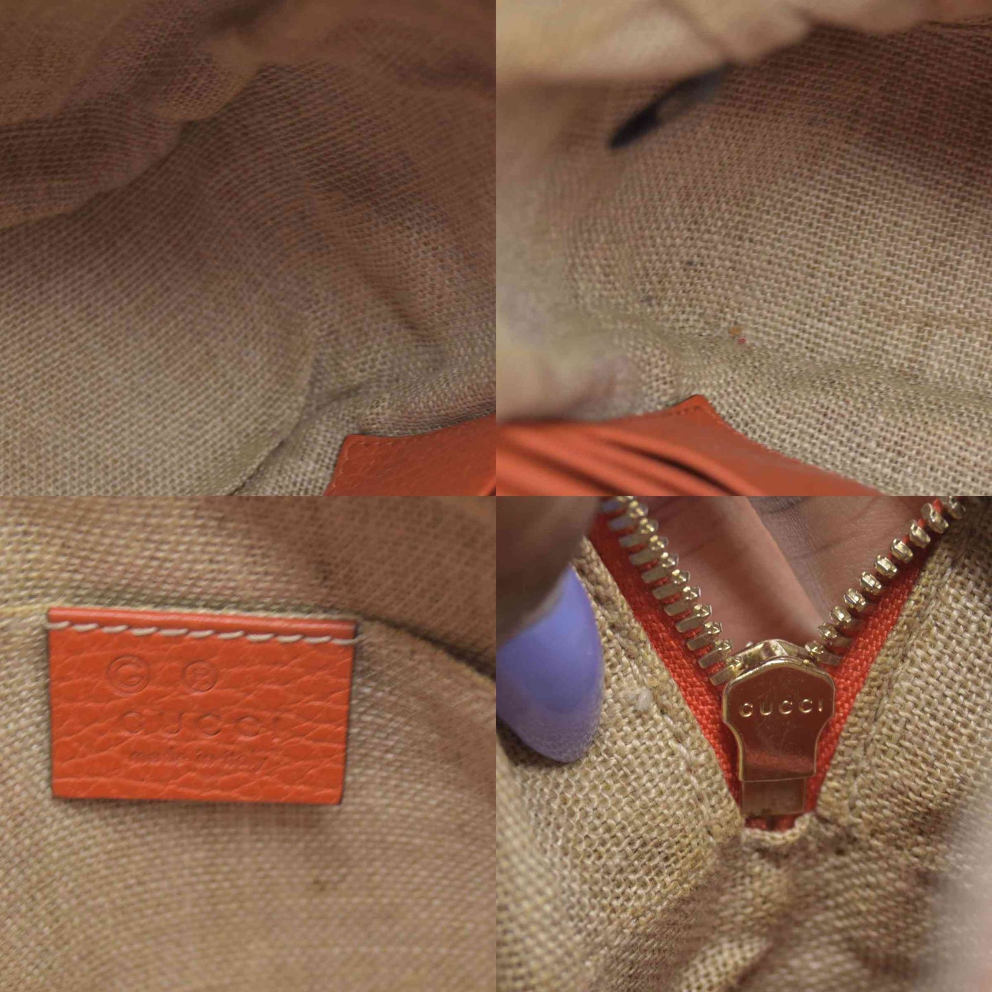$1290 Gucci Bree GG Canvas Shoulder Bag Orange CONSIGNMENT
