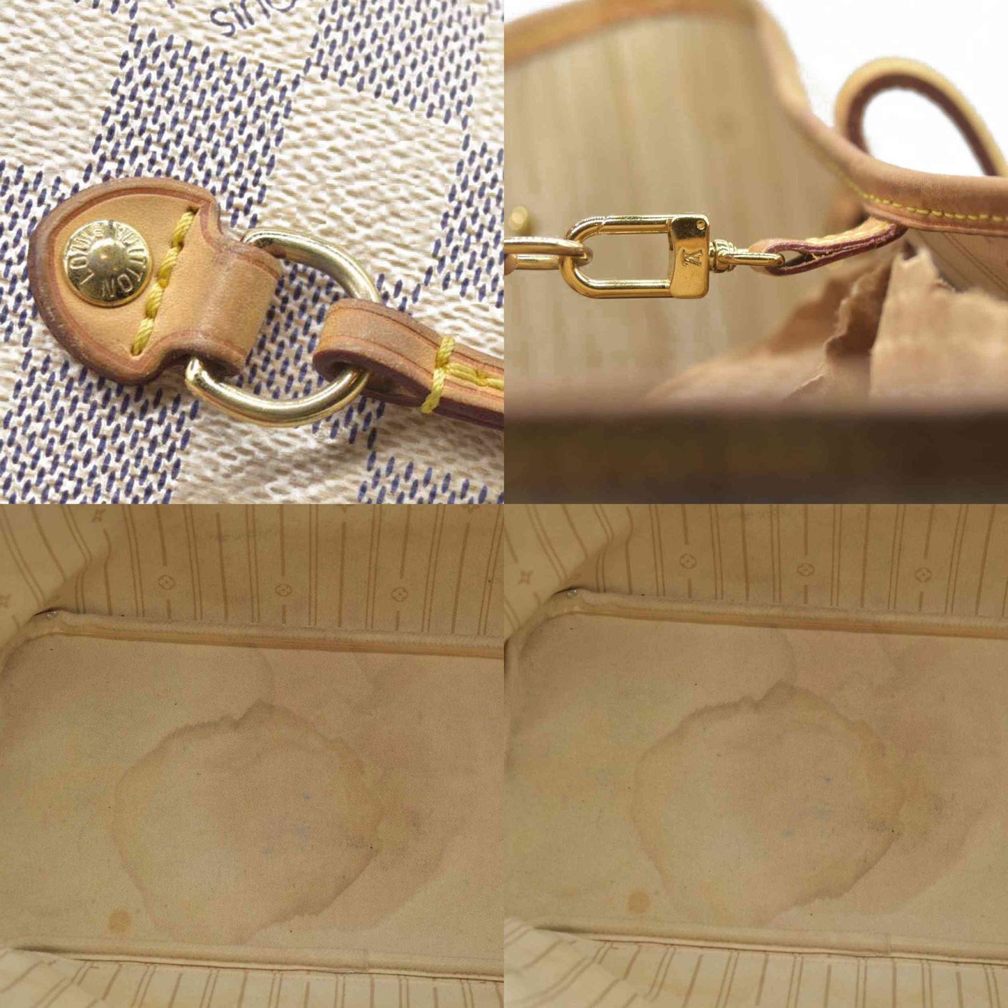 $2170 Louis Vuitton  Damier Azur Neverfull MM SA1160