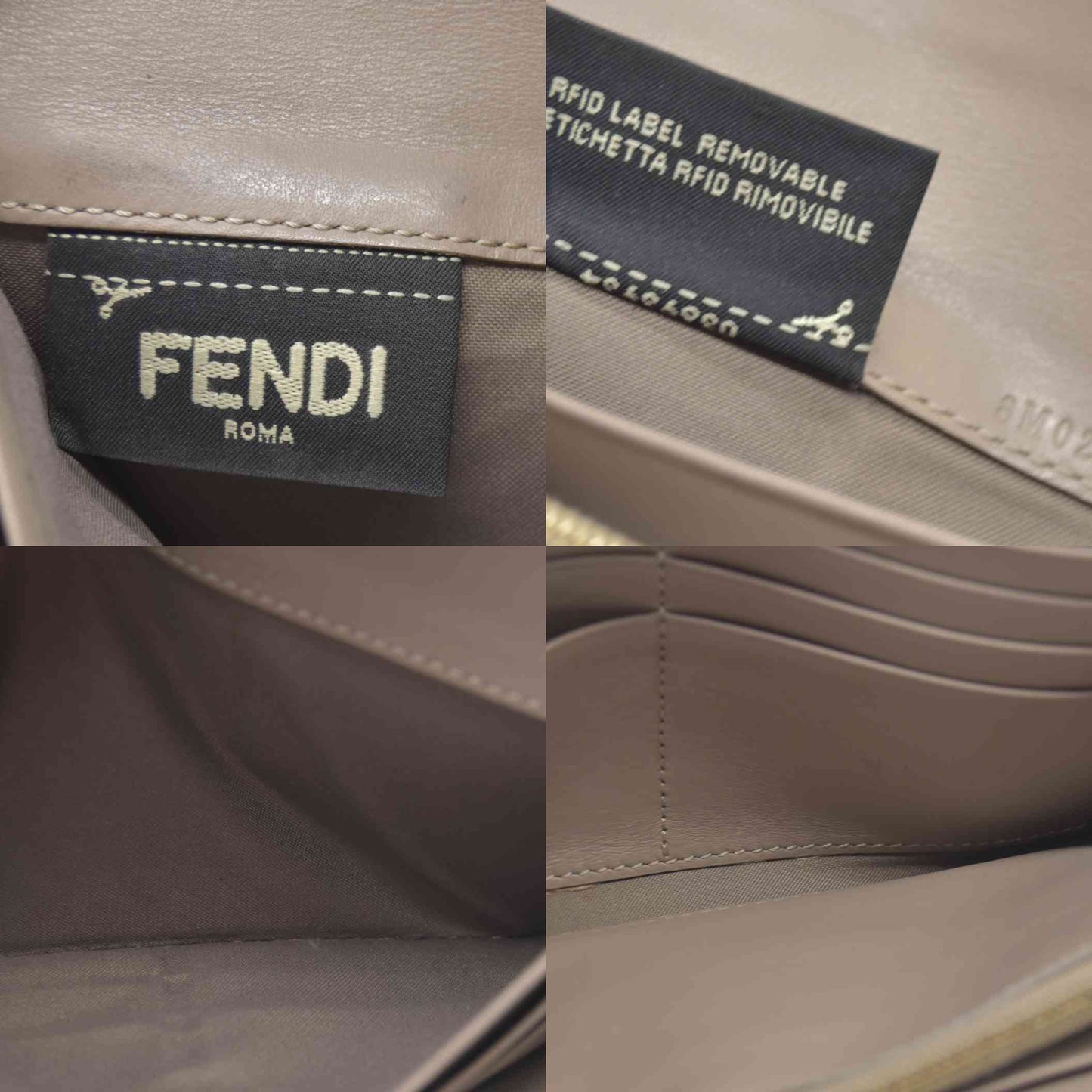 $900 FENDI Bugs F is Leather Bifold Long Wallet
