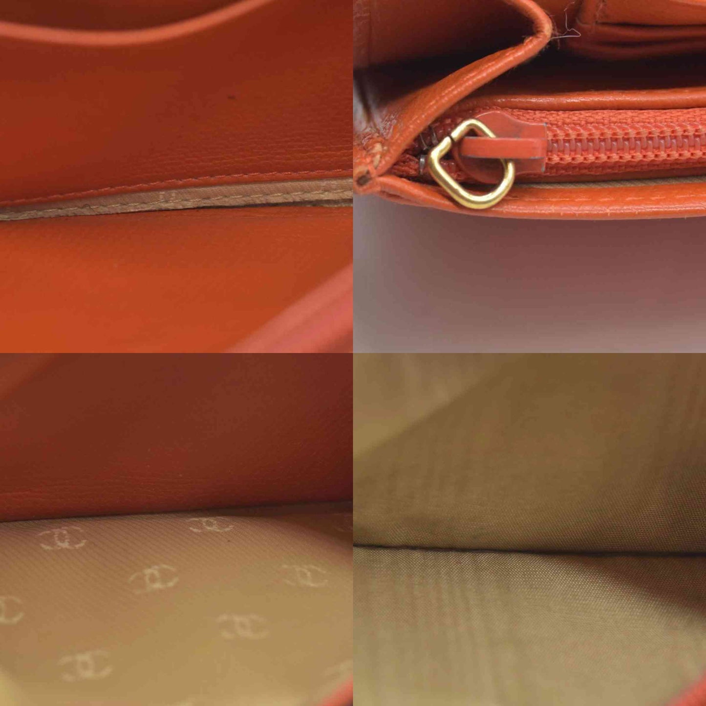 $725 Chanel  2003-2004 Compact Yen Wallet Button Orange CONSIGNMENT