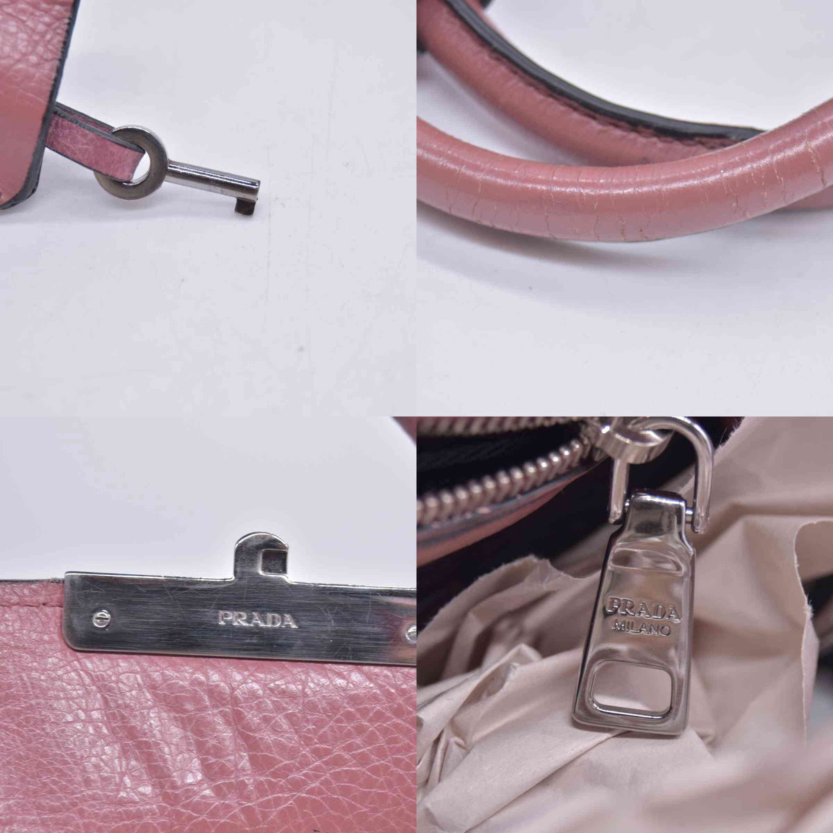 $1595 Prada Vitello Daino Leather Sound Rosso CONSIGNMENT 10020764