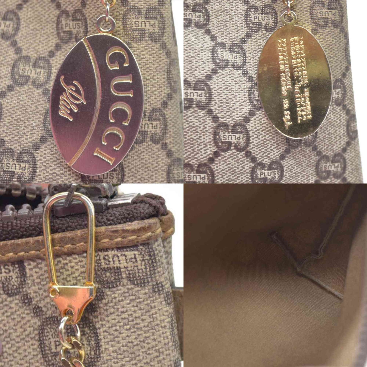 $1100 Gucci GG Gucci Plus PVC Leather Pouch Clutch Bag