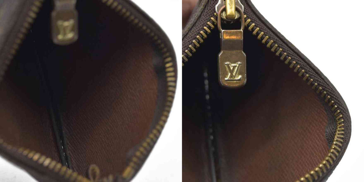$345 LOUIS VUITTON Monogram Coin Purse Key Pochette Cles ET0910