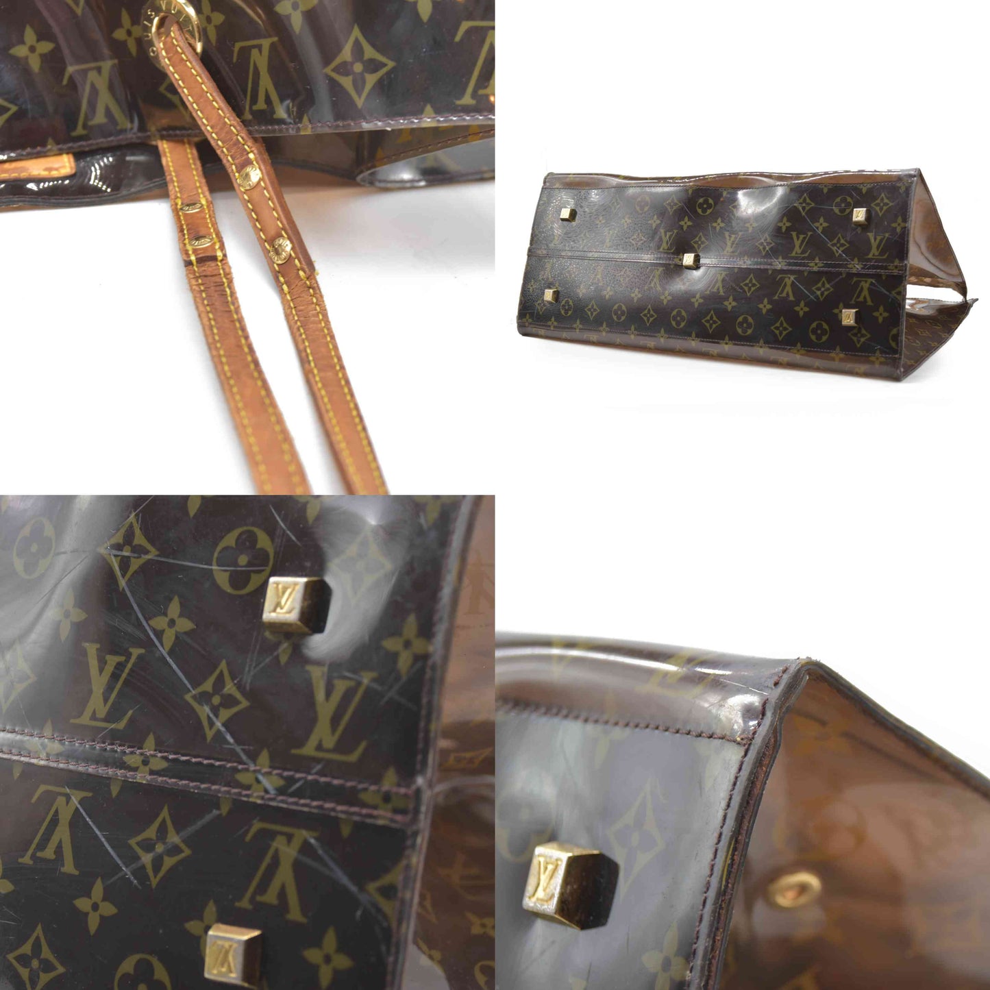 AUCTION $3500 Louis Vuitton  Vinyl Monogram Ambre Sac Cabas GM