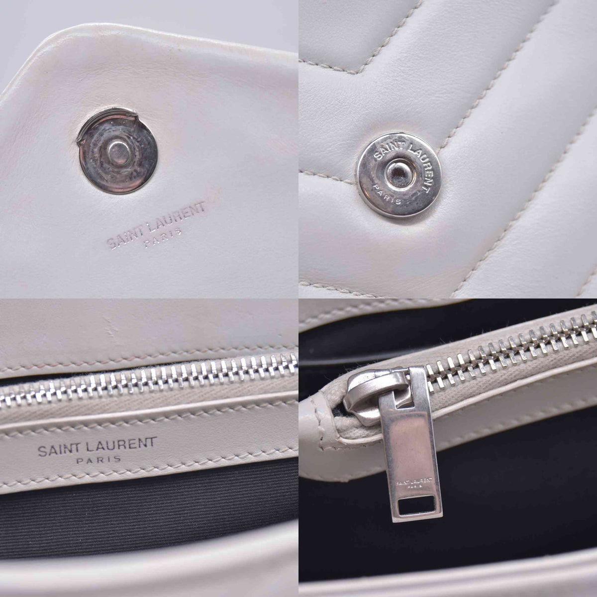 $2730 Saint Laurent Small Loulou Shoulder Bag White 10021139