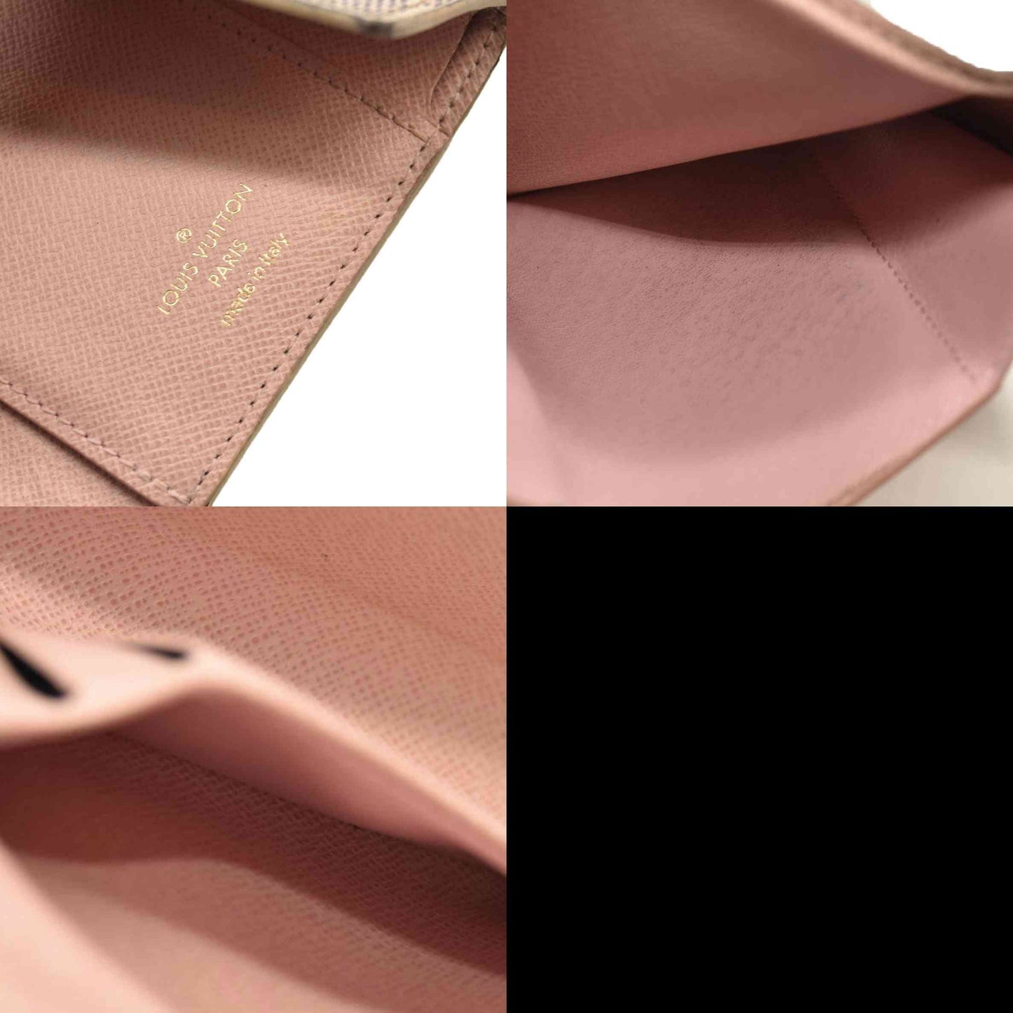 LOUIS VUITTON Damier Azur Victorine Wallet Rose Ballerine  6Y0829