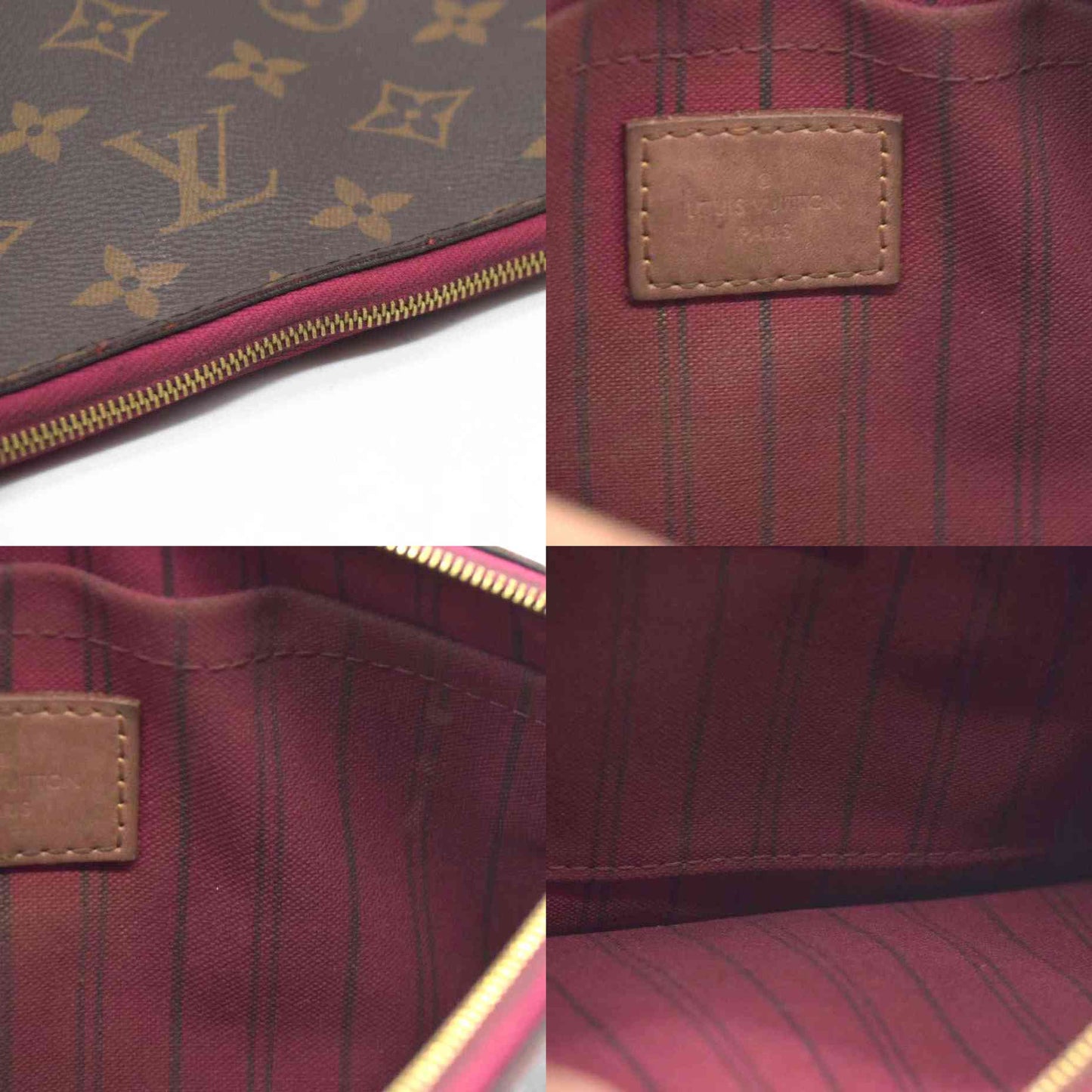 Louis Vuitton  Monogram Neverfull MM GM Pochette Pivoine