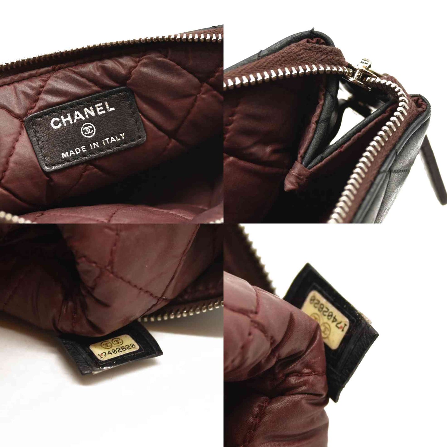 Chanel Lambskin Quilted Cosmetic Case Black