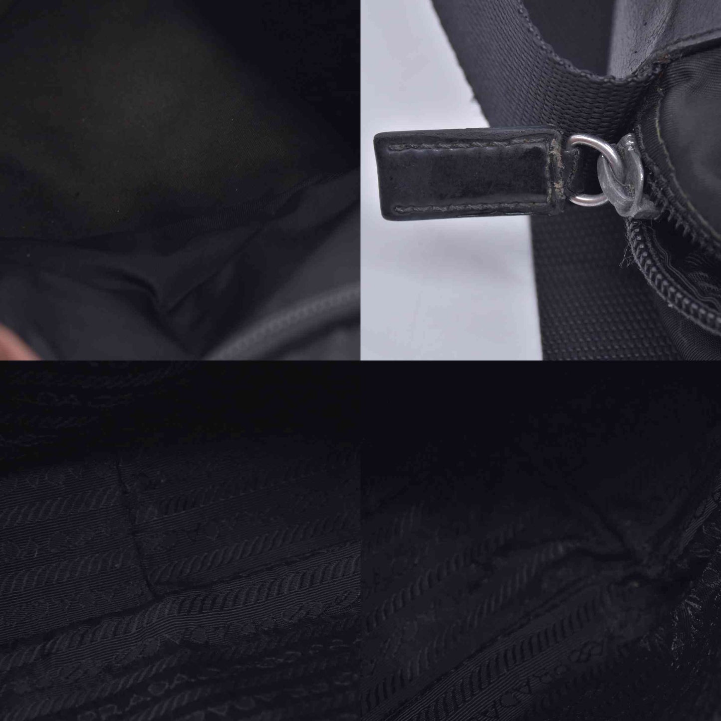 $2050 Prada Black Re-Nylon and Saffiano Shoulder Bag