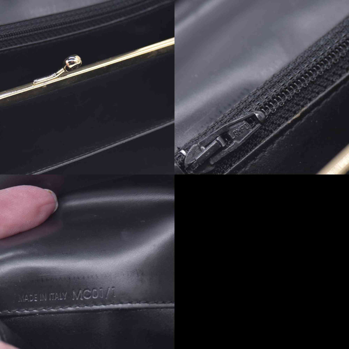 $650 CELINE Macadam Triomphe Canvas Kisslock Long Wallet Dark Brown CONSIGNMENT 10021203