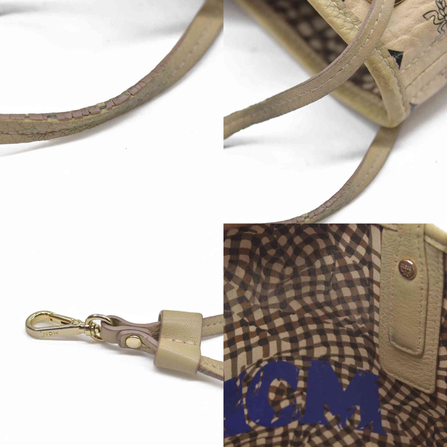 $770 MCM Tote Beige Medium Liz Reversible Tote