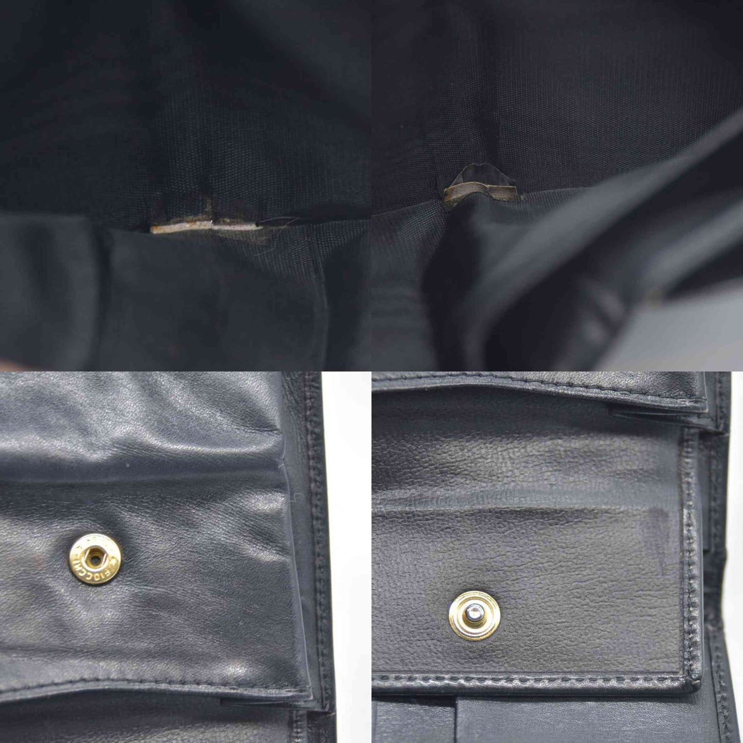 CELINE Macadam Leather Bifold Wallet Purse Black